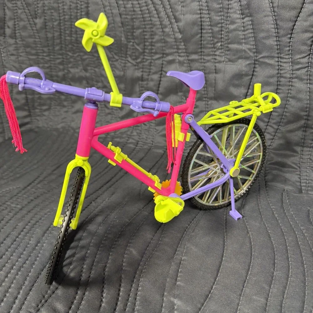 Lot of 3 Barbie Doll Bicycles Bikes w/ Accessories Mattel Vintage 1990s